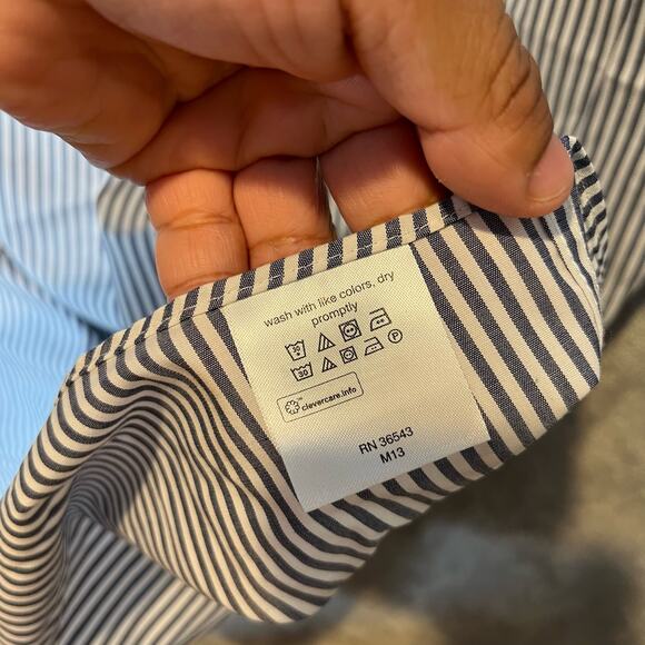 Ralph Lauren Black Label Sz 17, 36 /37 Tall Fit Stretch‎ Striped Button Up Shirt - Picture 9 of 10